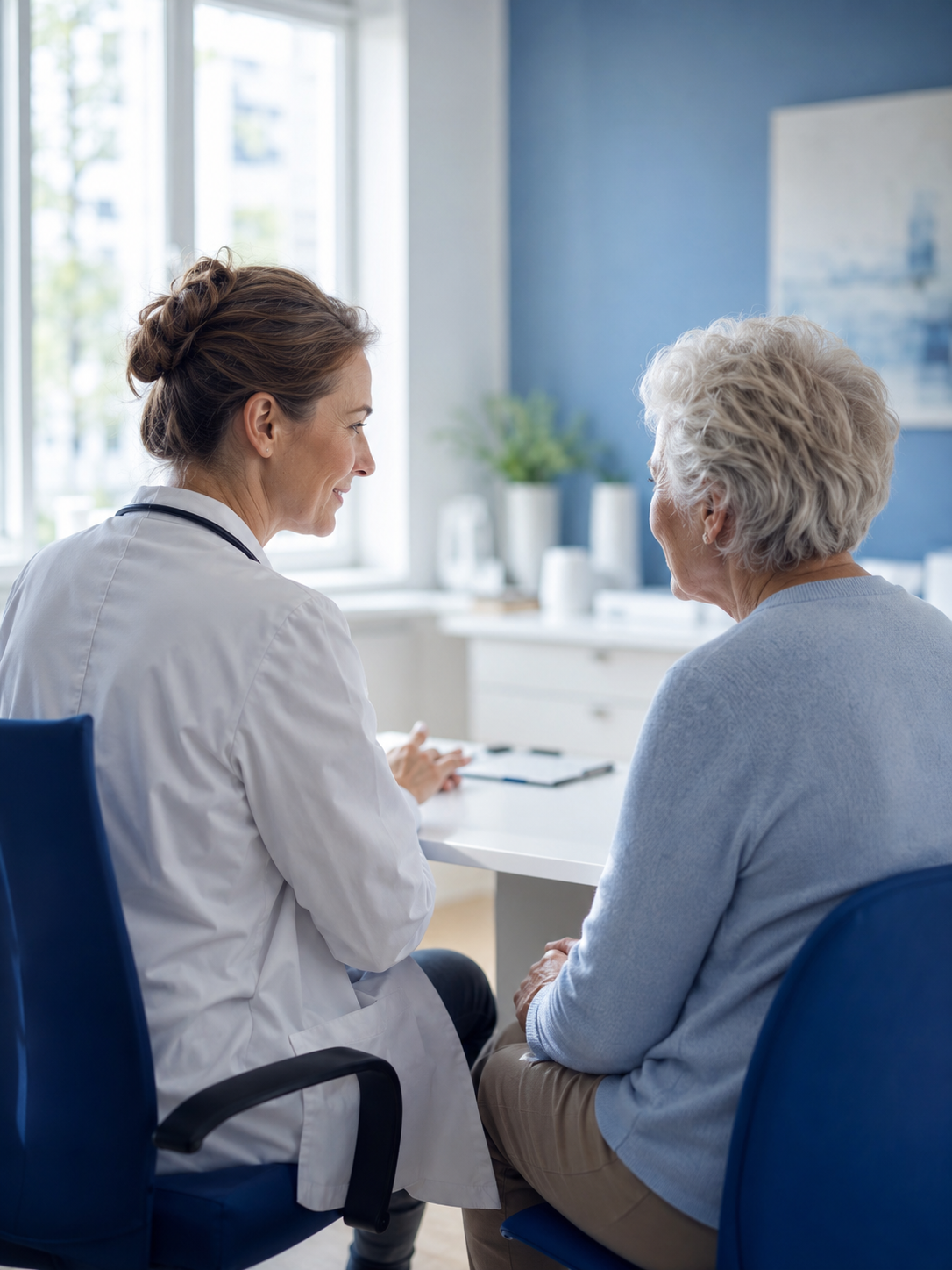 Ärztin im Gespräch mit einer Patientin in der Praxis Derya